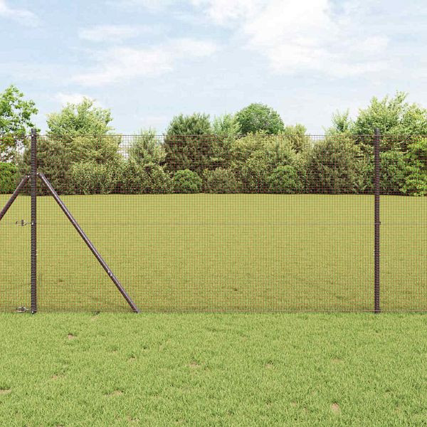 vidaXL Geschweißter Drahtzaun Rot 1,5 x 25 m Stahl, 42005326