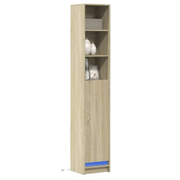 vidaXL LED-Sideboard Sonoma-Eiche 36x32,5x200 cm Holzwerkstoff, 852126