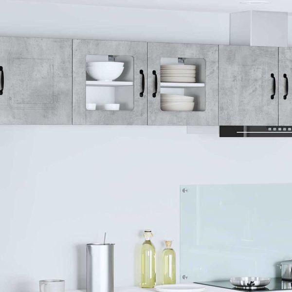 vidaXL Küchenwandschrank mit Regal 2 pcs Beton Grau 40 x 31 x 40 cm, 885192