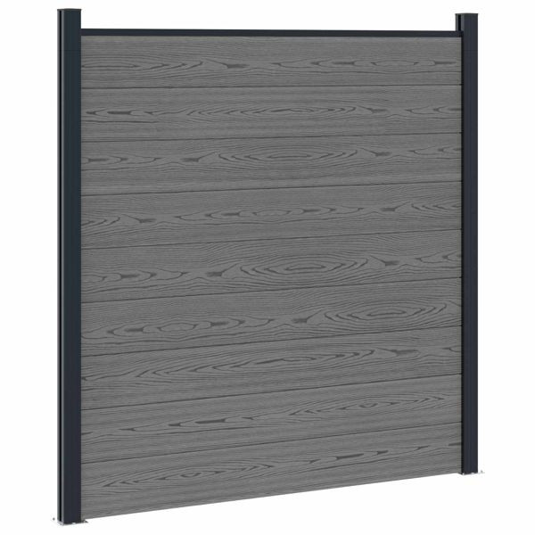 vidaXL Zaunelement WPC und Aluminium Grau, 42039056