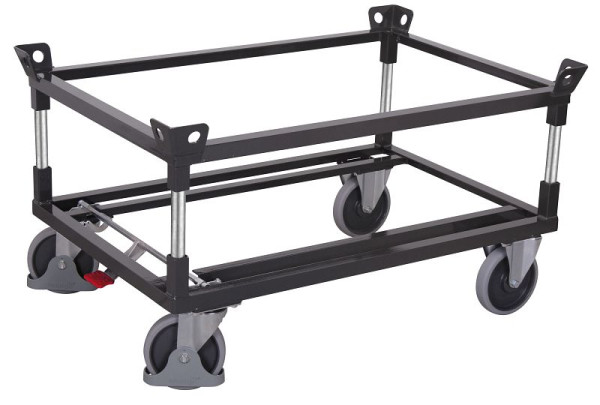 VARIOfit Fahrgestell mit 2 Winkelrahmen, Ladefläche: 1.210 x 810 mm, RAL 7016 anthrazitgrau, Radsatz: Bereifung aus Gummi, sw-870.100/AG