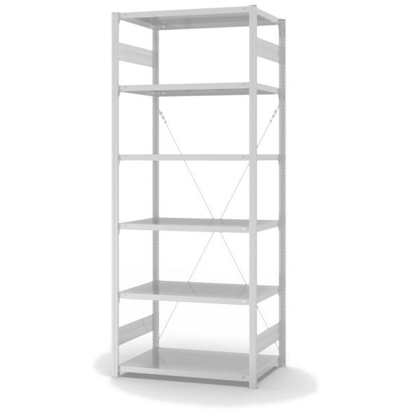 hofe Hygienic Anbauregal, zerlegt, 5 Böden 2000 x 500 x 1000 mm, Hygienic Beschichtung in weiß (ähnlich RAL 9010 reinweiß), HKA20510HYG