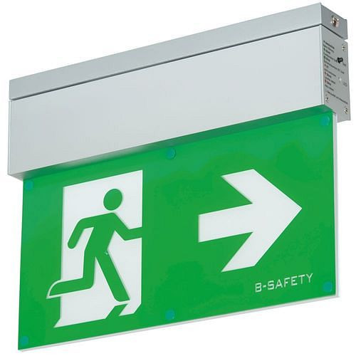 B-SAFETY LED-Notleuchte L-Lux Standard, Autotest, Leuchtdauer 1-8 Stunden, Deckenaufbau, Aluminium, 304269