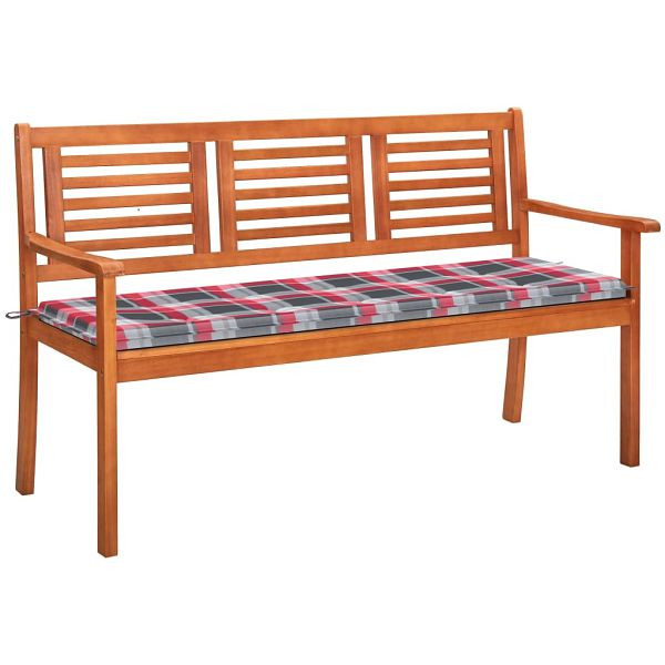 vidaXL 3-Sitzer-Gartenbank mit Auflage 150 cm Massivholz Eukalyptus, 3061009