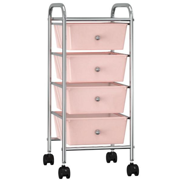 vidaXL Schubladenwagen mit 4 Schubladen Rosa Kunststoff, 320400