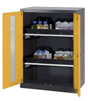 Produktbild von asecos Chemikalienschrank Systema-T CS-82G, Korpus anthrazit, Flügeltüren gelb, 2 Tablarauszüge, 208687 asecos Chemikalienschrank Systema-T CS-82G, Korpus anthrazit, Flügeltüren gelb, 2 Tablarauszüge, 208687