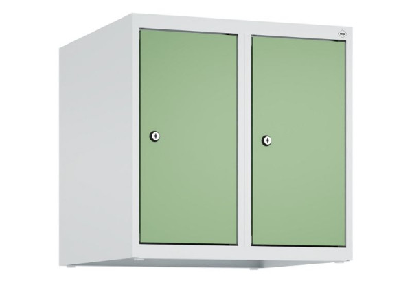 C+P Schrankaufsatz Classic PLUS, Aufsatzschrank, 7035/6011, Zylinderschlösser, 500x500x500mm, 2 Abteile, 080090-29 S10021