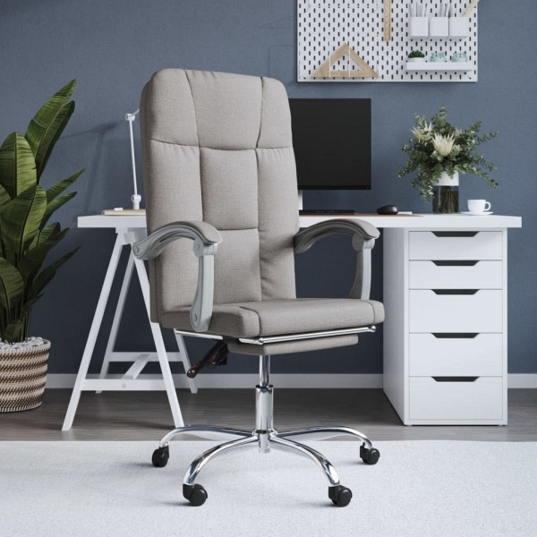 vidaXL Bürostuhl mit Liegefunktion Taupe Stoff, Polyester, 349635