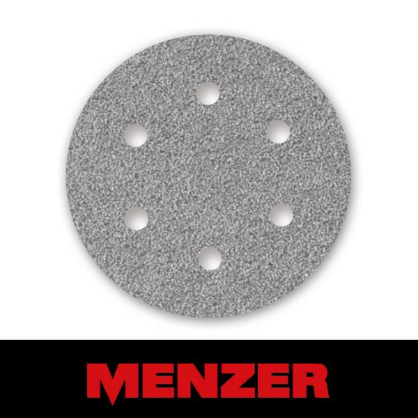 Menzer Klett-Schleifscheibe, 6 Loch, Ø 225 mm, Körnung 40, Halbedelkorund mit Stearat-Beschichtung, VE: 25, 231275040