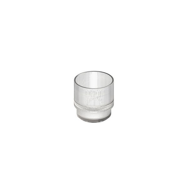 APS Trinkglas THE GRID - Glas, Ø 7,5 cm, 175 ml, stapelbar, mikrowellengeeignet, 19001