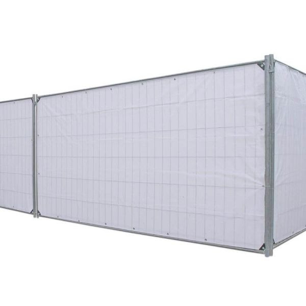 NOOR Bauzaunplane Profi 1,76 x 3,41m weiß Plane Bauzaun, 042176341PNW