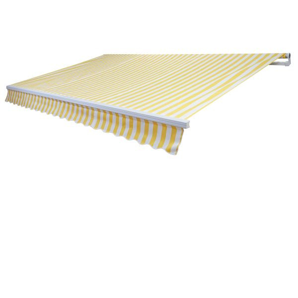 Mendler Ersatz-Bezug für Markise T790, Gelenkarmmarkise Ersatzbezug Sonnenschutz, 4x3m, Acryl gelb-weiß, 81609