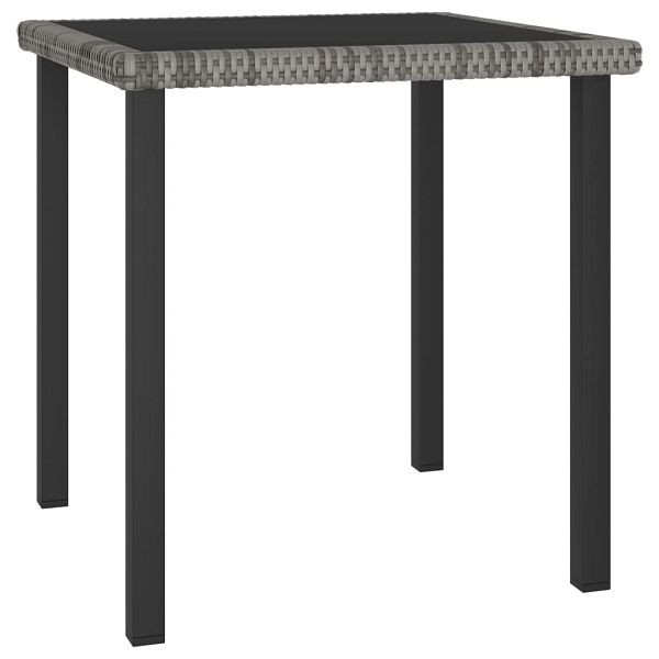 vidaXL Garten-Esstisch Grau 70x70x73 cm Poly Rattan, 315117
