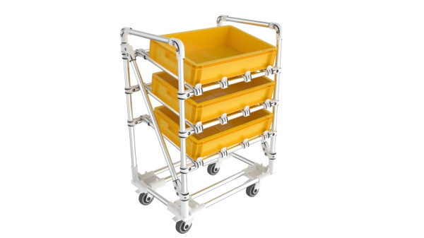 TRILOGIQ Bereitstellungs-Trolley mit 3 Ebenen, 19568-02