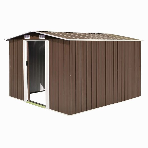 vidaXL Gerätehaus 257x298x178 cm Metall Braun, 143343, 8718475622024