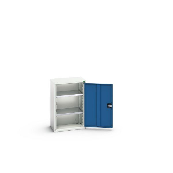 bott verso Hängeschrank mit Flügeltür, mit 2 Fachböden, BxTxH: 525 x 350 x 800 mm, Lichtgrau / Enzianblau, 16926008.11