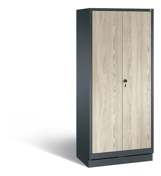 C+P Putzmittel-Spind Evolo, 2 Abteile, H1800xB810xT500 mm, Anthrazit/MDF Esche, 48120-02 S10250
