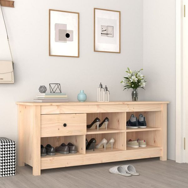 vidaXL Schuhschrank 110x38x45,5 cm Massivholz Kiefer, 814594