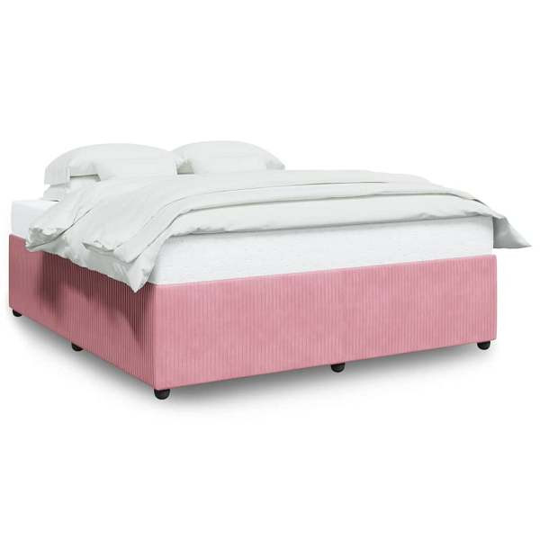 vidaXL Bettgestell Rosa 200x200 cm Samt, Polyester, 3285035