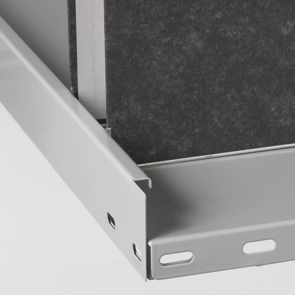 Schulte Anbauregal, Büro-Steckregal MULTIplus150, 2300 x 1000 x 600 mm, 7 Fachböden, Längenriegel, schwarz/RAL 7035 lichtgrau, ohne Mittelanschlag, 36070-S