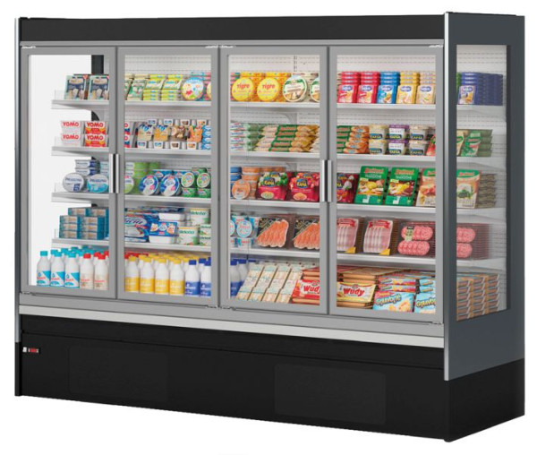 NordCap Wandkühlregal GEM-T ECO 1250 M1, für Take-Away Kühlprodukte und Getränkekühlung, steckerfertig, Umluftkühlung, 4542501250