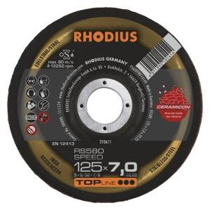 Rhodius TOPline RS580 SPEED Schruppscheibe, Durchmesser [mm]: 125, Stärke [mm]: 7, Bohrung [mm]: 22.23, VE: 25 Stück, 210611