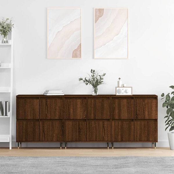 vidaXL Sideboards 3 Stück Braun Eichen-Optik Holzwerkstoff, 3190196