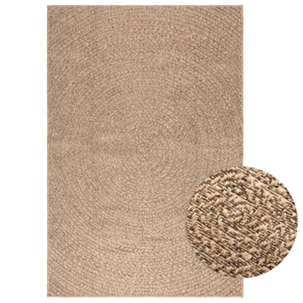 vidaXL Teppich ZIZUR 120x170 cm Jute-Optik Indoor und Outdoor, 364839