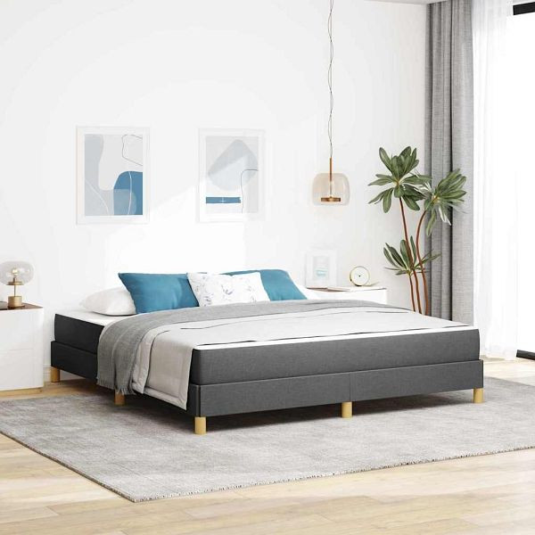 vidaXL Boxspringbett Dunkelgrau und Braun 180 x 200 cm, 3398585