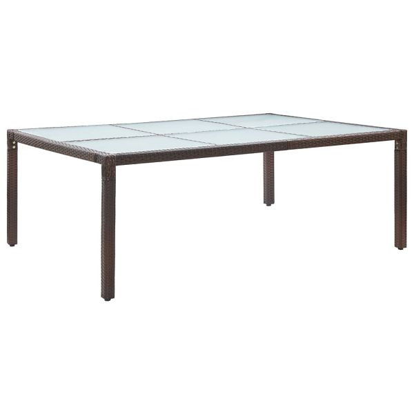 vidaXL Garten-Esstisch Braun 200x150x74 cm Poly Rattan, 46128