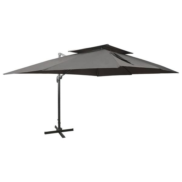 vidaXL Ampelschirm mit Lüftung 400x300 cm Anthrazit, 312373