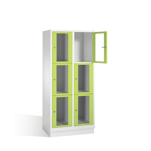 C+P Schließfachschrank Classic, H1800xB810xT500mm, Farbe: Lichtgrau / Viridingrün, 8020A223 S10007