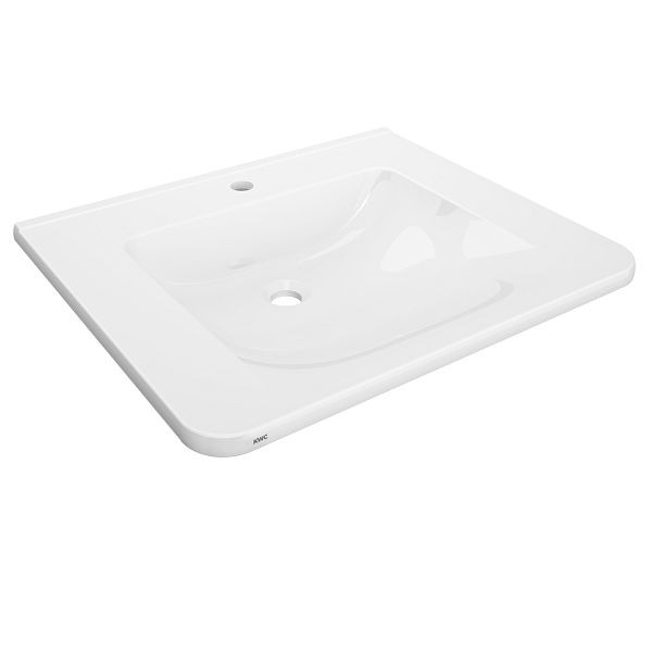 KWC Einzelwaschtisch, MEDCARE, MIRANIT, 650x150x550 mm, weiß, Hahnloch, barrierefrei, 2030072430