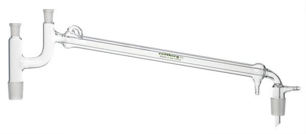 Rettberg Destillierbrücke/Claisen mit Liebigkühler, 2x Hülse NS 14,5/23, 2x Kern NS 14,5/23, Mantellänge 160 mm, 134064214