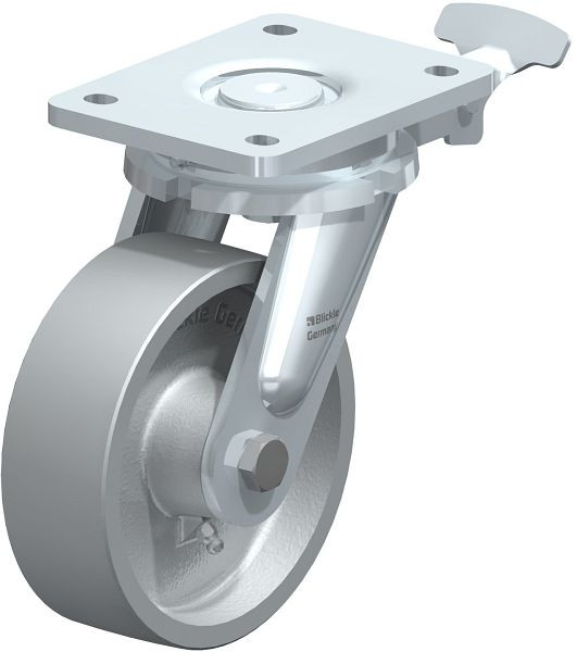 Blickle LO-G 150G-RI4 Stahlgeschweißte Schwerlast-Lenkrolle, Guss, Grau, 853081