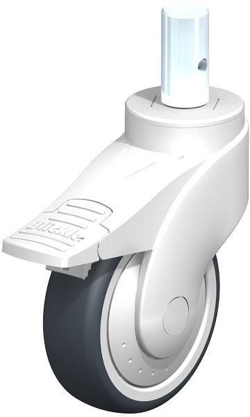 Blickle LWK-TPA 101K-FI-FK-ZA55 Kunststoff-Lenkrolle WAVE mit Zapfen & Feststeller, Thermoplastisches Gummi-Elastomer, Grau, 744744