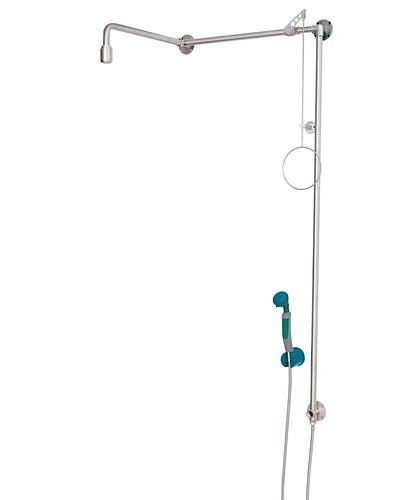 B-SAFETY Körperdusche mit Hand-Augendusche mit 1 Brausekopf, Edelstahl, Über-Tür-Montage, BR 873095, DVGW, 305307