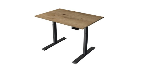 Kerkmann Steh-/Sitztisch B 1200 x T 800 mm, anthrazit, elektrisch höhenverstellbar von 630 - 1270 mm, Eiche/anthrazit, (Montage), 10270855-1