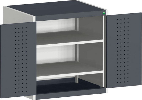 bott cubio Flügeltürschrank bestückt mit 2 Fachböden BxTxH: 650 x 650 x 900 mm, RAL 7035/7016, 40019173.19V