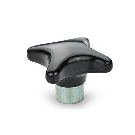 Ganter Kreuzgriffe, Duroplast, mit vorstehender Stahl-Buchse (GN 6335.1-40-B8-C), VE: 50 Stück, 6335.1-40-B8-C