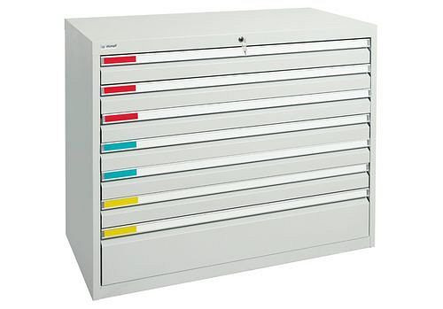 stumpf Schubladenschrank MovaFlex 500, 7 Schubladen, lichtgrau, B 1000 mm, H 900 mm, 251900