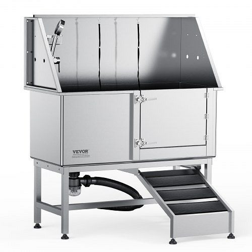 VEVOR Professionelle Hundepflegewanne 1270mm Edelstahl 150kg Hunden Pflege Dusche mit rechten Tür Hundedusche Waschwanne, BXGCWYG50YKM509I7V0