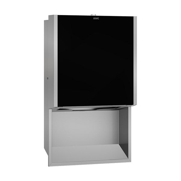 KWC Papierhandtuchspender, Exos, Edelstahl, UP, 304x500x120 mm, Front ESG schwarz, 2030034625