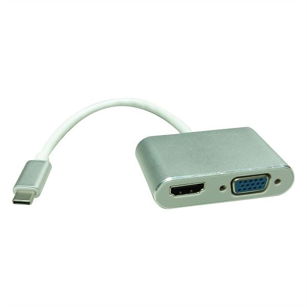 ROLINE Display Adapter USB Typ C - VGA + HDMI, 12.03.3215