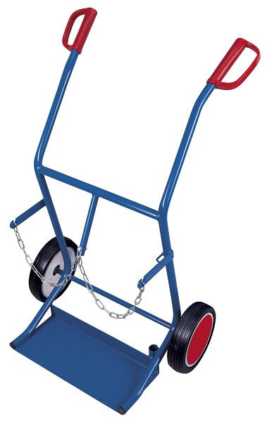 VARIOfit Stahlflaschenkarre für 2 Flaschen a 20 Ltr. Inhalt, Außenmaße: 705 x 570 x 1.110 mm, RAL 5010 enzianblau, fk-1100