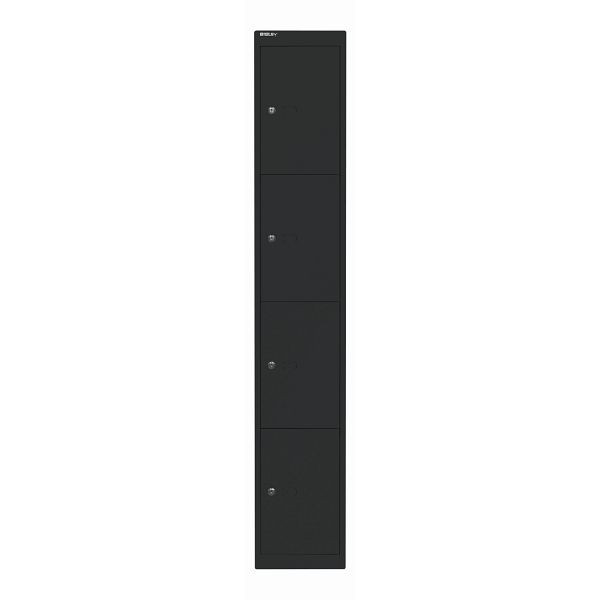 Bisley Schließfachschrank Office, 4 Fächer, Tiefe 457 mm, 633 schwarz, CLK184633