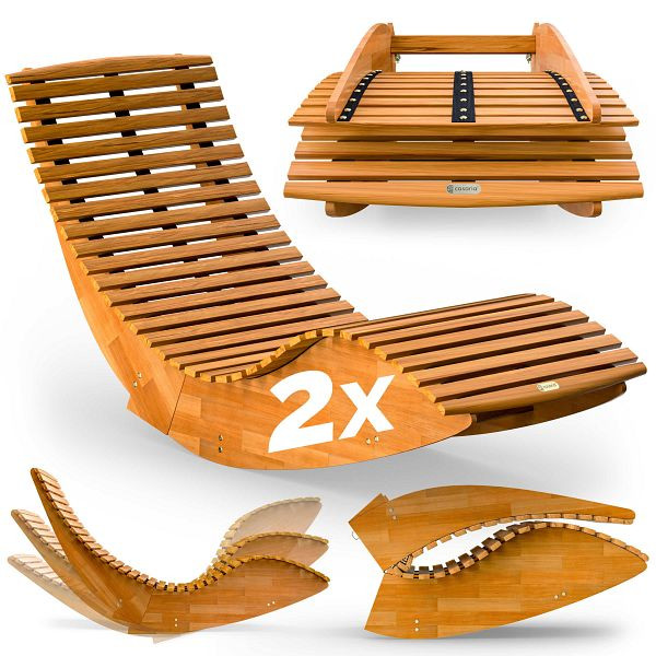 casaria Saunaliege Java, VE: 2er-Set klappbar ergonomisch Schaukel fixierbar, 993936