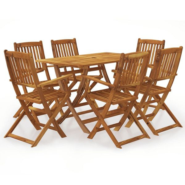 vidaXL 7-tlg. Garten-Essgruppe Klappbar Massivholz Akazie, 43379