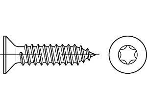 Senkblechschrauben ISO 14586 A 2 4,8 x 80 -C -T25 VE=S (250 Stück)