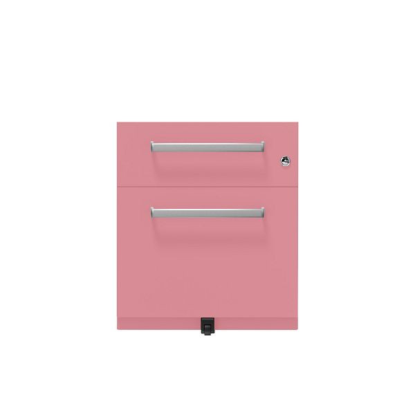 Bisley Rollcontainer Note™, 2 Schubladen, Tiefe 565 mm, Designgriff, 601 pink, NWH59M7SF601
